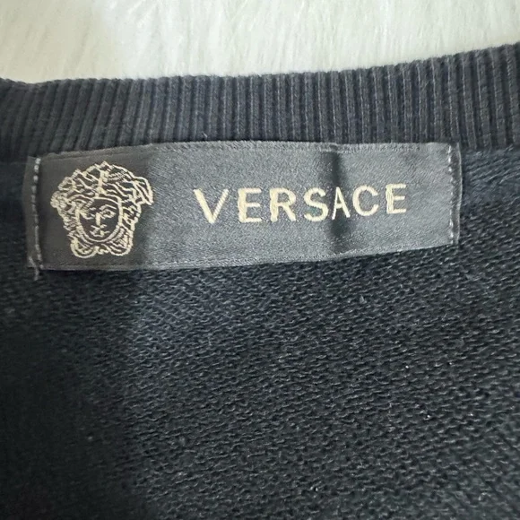 Versace Black and White Geometric Men's Sweater - Picture 3 of 9